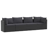 thumbnail of vidaXL 4-tlg. Garten-Sofagarnitur mit Auflagen Poly Rattan Schwarz