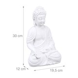 thumbnail of Relaxdays Buddha Figur, Polyresin, wetterfest & frostsicher, Gartendeko, HxBxT: 30x19,5x12 cm, Indoor & Outdoor, weiß