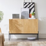 thumbnail of Sideboard 100x40x75 cm 2 Türen Metallbeine moderne Kommode Wohnzimmer Flur Esszimmer Naturholz Design Aufbewahrung