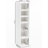 thumbnail of Design Bücherregal WL5.336 Weiß 21x91x25,5 cm mit 6 Fächern, Standregal Holz Regal freistehend Flur, Schmales Wandregal Kinderzimmer, Nischenregal