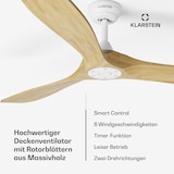 thumbnail of Bahama Breeze Smart Deckenventilator | Massivholz-Rotorblätter | Fernbedienung + App-Steuerung Ahorn 152