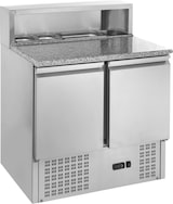 thumbnail of GastroHero Pizzatisch ECO 900 mit Granitplatte Kühltisch 2 Türen 900x700 mm Pizza Vorbereitungstisch für 5x GN 1/6 Behälter Umluftkühlung +2 bis +8 °C