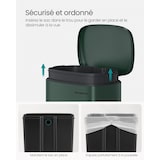 thumbnail of Helloshop26 - Poubelle de cuisine 50 litres à pédale avec seau intérieur en plastique couvercle fermeture douce anti-odeur vert 12_0007190
