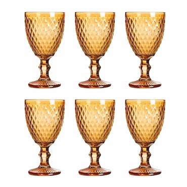 Solycarpa Juego 6 Copas Color Ámbar Transparente Personalizado para Fiesta, Boda o Bautizo Original y Resistente