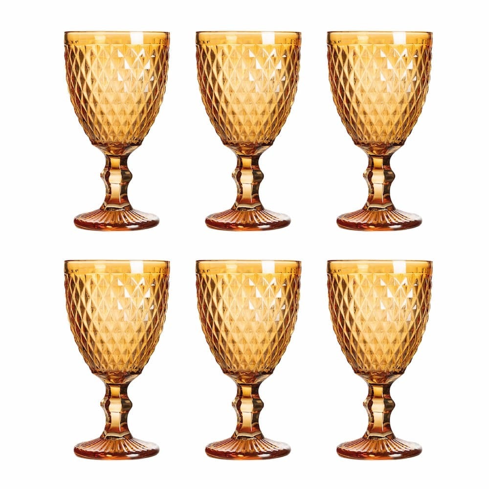 Solycarpa Juego 6 Copas Color Ámbar Transparente Personalizado para Fiesta, Boda o Bautizo Original y Resistente