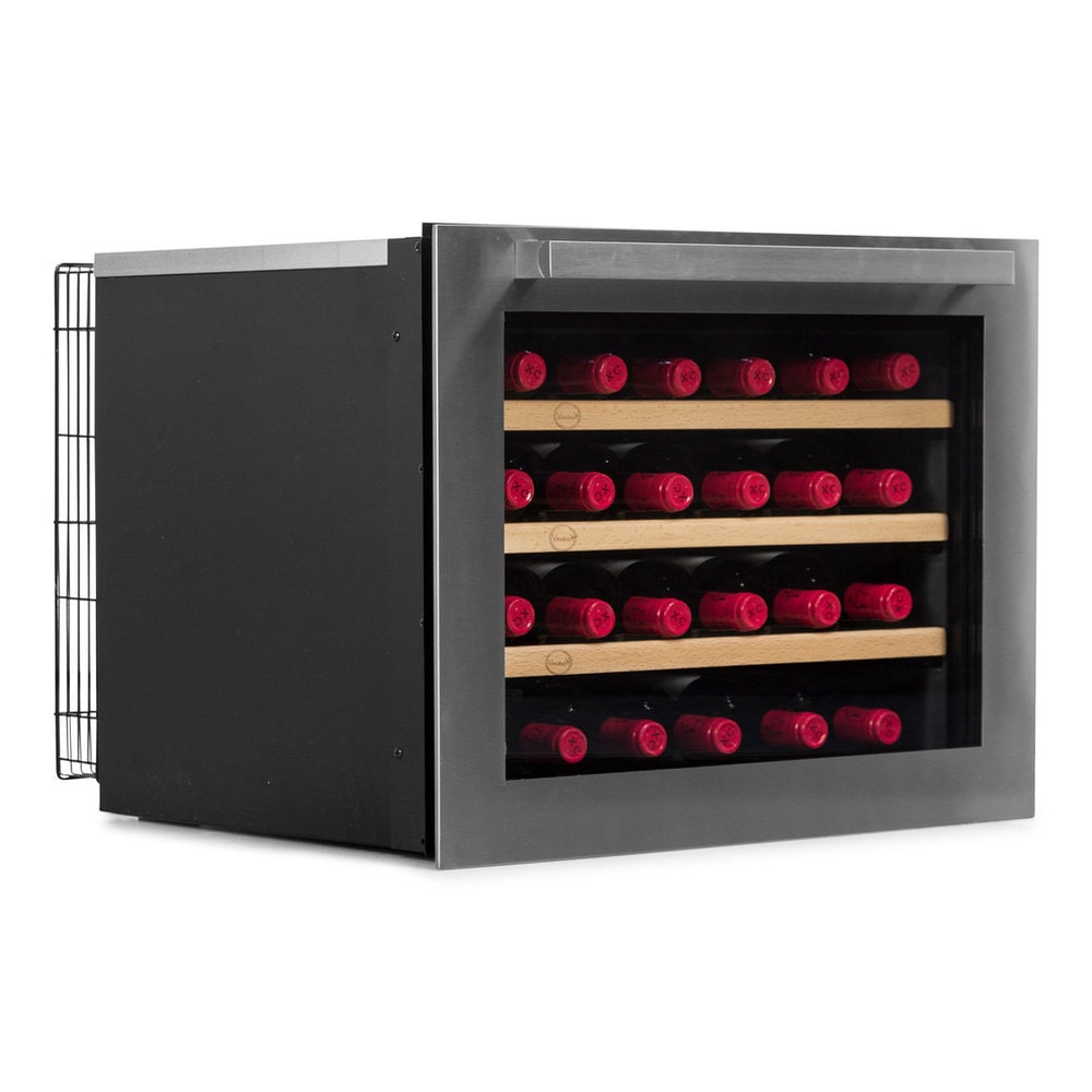 Vinoteca Vinobox 24 Design encastrable 24 botellas, de 5 °C a 18 °C, 85 W, 3 baldas de madera extraíble