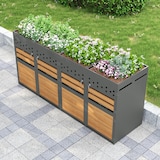 thumbnail of Mülltonnenbox 4er mit Pflanzdach für 120-240 Liter in Anthrazit, robust und modern 120x240x100 cm für funktionale und dekorative Aufbewahrung