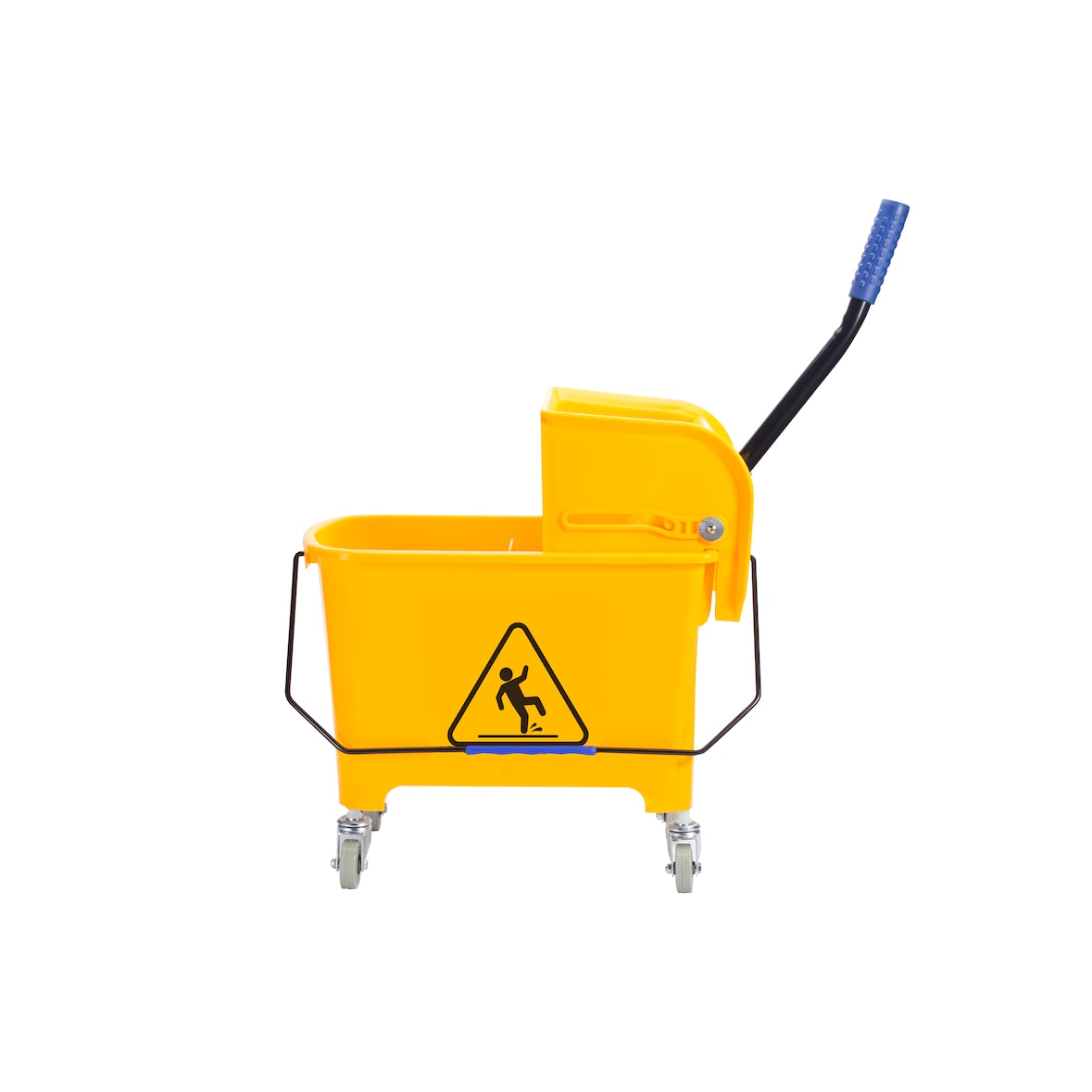 METRO Professional Schoonmaakwagen, polypropyleen / staal / pvc, 27 x 57 x 67 cm, 20 L, incl. mopwringer, geel