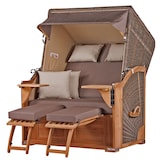 thumbnail of Strandkorb Komplettset - bene living - Schaalsee Teak - PE grau - Modell 534 - inkl. Liftersystem