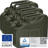 thumbnail of BW® Kraftstoffkanister Metall Benzinkanister 3x 10 Liter - Bronzegrün - RAL 6031-F9 - TÜV-geprüft und UN-Zulassung - Made in Europe