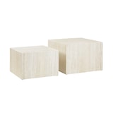 thumbnail of SalesFever Couchtisch 2er Set in Travertin-Optik | quadratisch | MDF mit Melaminfolie | B 58/50 x T 58/50 x H 40/33 cm | beige