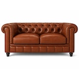 thumbnail of Chesterfield Bank - 2 Zits - Kaneel Bruin - Leer - Sofa - Bankstel - Chesterfield