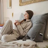 thumbnail of Björn&Schiller Rückenkissen grau 70 cm - Lesekissen für Bett und Sofa Rückenpolster für die Wand groß mit waschbarem Bezug