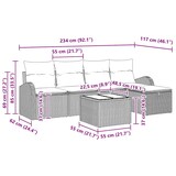 thumbnail of vidaXL Garten-Sofa-Set 6 pcs Hellgrau 234 x 117 x 85 cm Poly Rattan