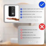 thumbnail of Dispensador de jabón para baño color negro Recargable 1 litro Válvula antigoteo, pulsador ergonómico, Incluye Llave de Seguridad