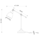 thumbnail of ARTE LAMP LED-Schreibtischlampe für Büro – weiße Metallfassung und -lampenschirm – mit Kabel und Stecker für die Steckdose