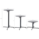 thumbnail of METRO PROFESSIONAL Table haute pliante SOFIA, acier, Ø 60 cm, hauteur réglable, ronde, gris foncé