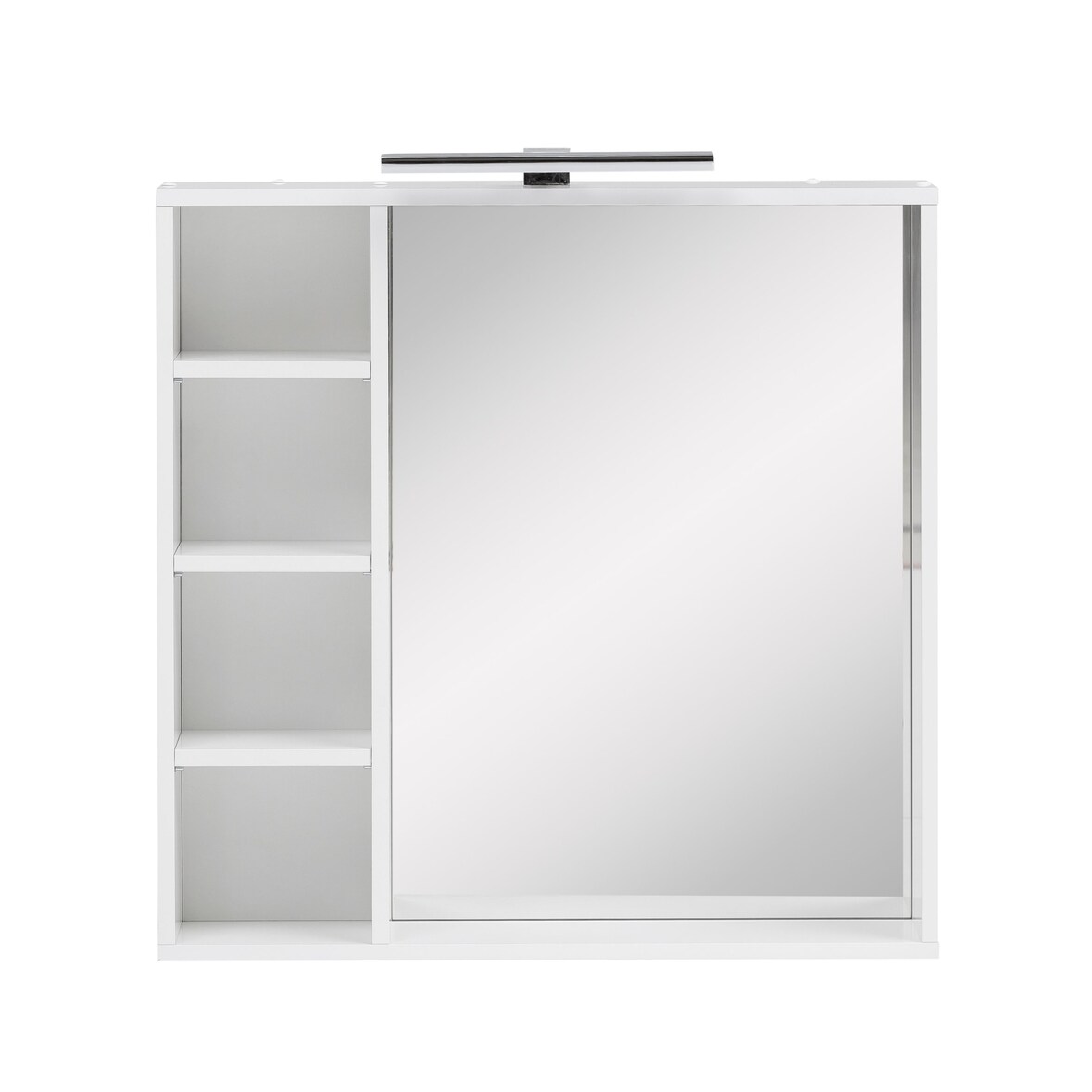 W.Schildmeyer Badmöbel Spiegelschrank LED-Beleuchtung 4 offene Fächer Ablageboden