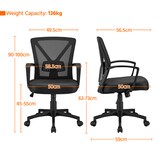 thumbnail of Yaheetech Bürostuhl, Schreibtischstuhl mit Armlehnen, Drehstuhl mit Netzrückenlehne, Computerstuhl Ergonomischer Design, belastbar bis 136 kg, Schwarz