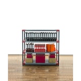 thumbnail of PROREGAL Kunststoffregal GREY BEAR Low, HxBxT 138x140x46cm, Fachlast 70kg, Grau-Rot Kunststoff-Regal Euro-Regal Stecksystem Lagerregal