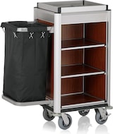 thumbnail of WAS Germany - Zimmerservicewagen Isabella, 1 Wäschesack, 95 x 54 x 116 cm, helle Kantenprofile/dunkle Holzoptik