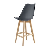 thumbnail of Helloshop26 - Set aus 2 Barhockern mit Sitzfläche Rückenlehne und gepolsterter Fußstütze Kunststoff Buchenoptik 105 cm grau 03_0002779