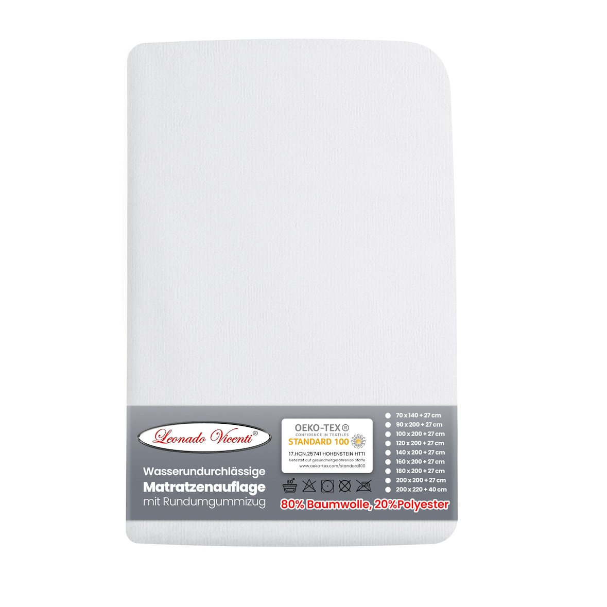 Matratzenschoner 200x220 cm Wasserdicht Matratzenauflage Rundumgummi Atmungsaktiv Matratzenschutz
