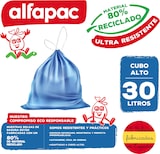 thumbnail of Alfapac - Müllbeutel 30L 50x75cm mit Selbstverschluss für hohe Eimer, 8 Rollen x 15 Stück (80% Recycelt)