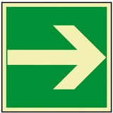 thumbnail of Schild I PERMALIGHT power langnachleuchtend Rettungszeichen Richtungsangabe gerade, praxisbewährt, Aluminium, 200x200mm,DIN 67510