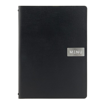 Securit® Gamma in Pelle - Grezza - Menu in cuoio rigenerato - A4 (1 inserto doppio incluso per portamenu che mostra 4xA4)