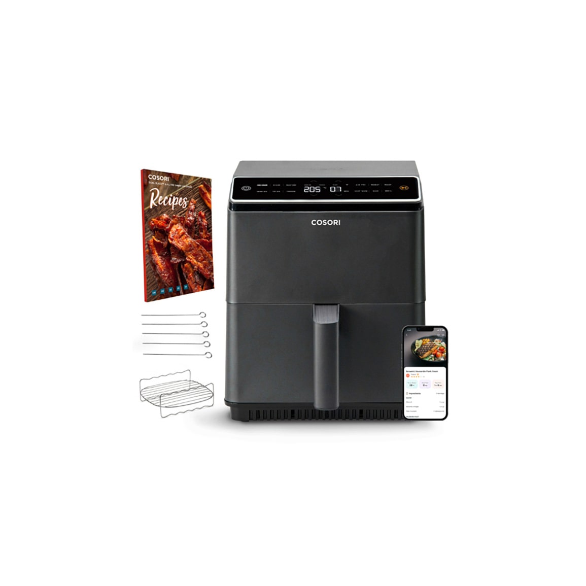 Cosori Dual Blaze 6.4 L Heißluftfritteuse,1750 Watt & Spülmaschinenbeständig