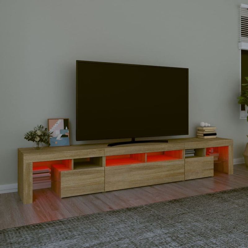Tv-meubel met LED-verlichting 120x30x35,5 cm wit