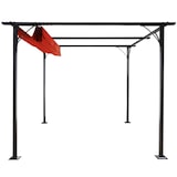 thumbnail of BERLINLODGE Pergola | HxBxT 232x300x300cm | Garten Pavillon | Terrakotta | stabiles 6cm-Gestell + Schiebedach