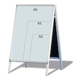 thumbnail of FRANKEN Plakatständer Kundenstopper A2 mit Klapprahmentechnik, freistehend, doppelseitig, Aluminiumrahmen, Standard, BSA2