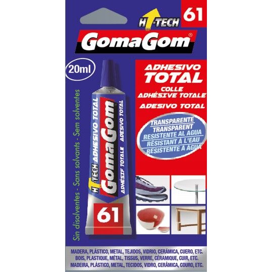 Cola 17061 - Gomagom Nº61 Blister Cola Adesivo Total Transparente 20ml - Sem solventes - 12 Unidades