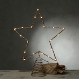 thumbnail of LED Christbaumspitze Stern mit Glitzer beleuchtet Batterie Timer 27cm gold