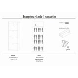 thumbnail of SARMOG SCARPIERA 3 ANTE 1 CASSETTO P29 KIT in truciolare nobilitato color bianco fiammato