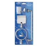 thumbnail of Set 5 accessori da bagno in acciaio e vetro satinato con fissaggio a muro Facile
