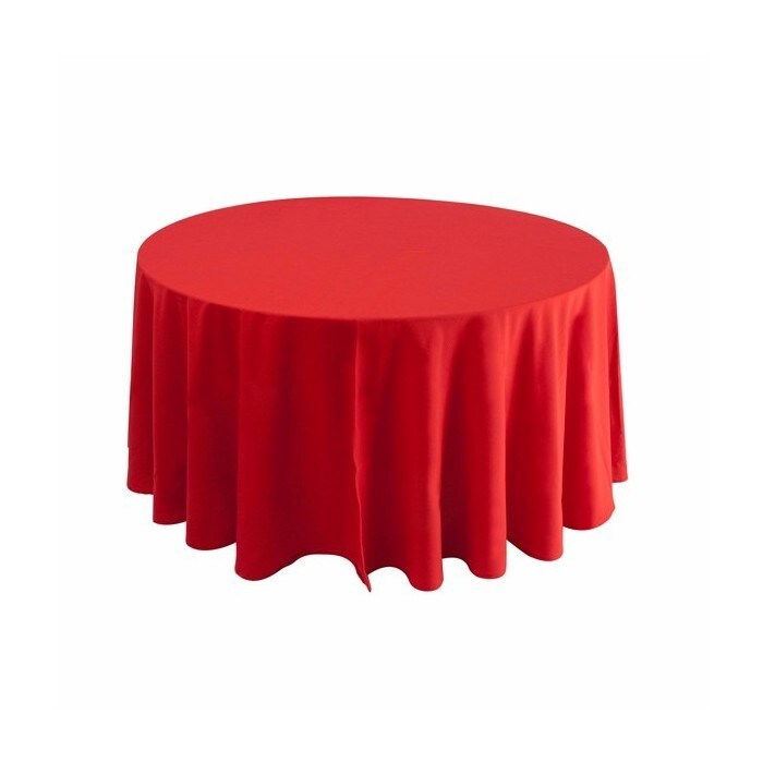 Toalha de mesa Redondo de tecido cor Vermelho  210 cm.