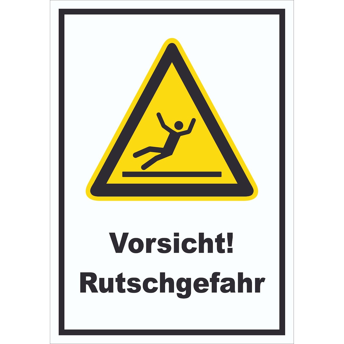 Vorsicht Rutschgefahr Schild A3 Rückseite selbstklebend