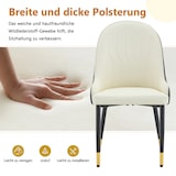 thumbnail of Standard-Esszimmerstuhl 2er-Set aus Metall und PU-Kunstleder in Dunkelgrau/Weiß, 47,3x44x91 cm, mit Blitz-Rückenlehne
