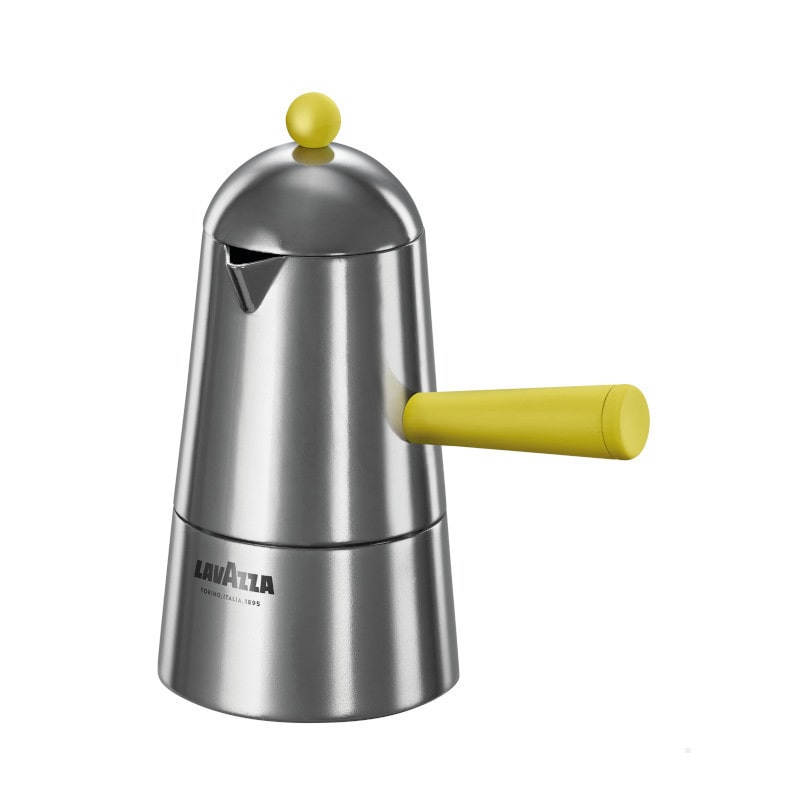ILSA Cafetera Carmencita Pop para inducción en aluminio con asa y pomo amarillo tazas 6