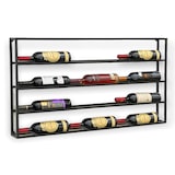 thumbnail of DanDiBo Weinregal Metall Wand 100 cm Schwarz Flaschenregal 96239 Flaschenhalter Wandmontage Modern Wandhalter Wandregal für 15 Flaschen