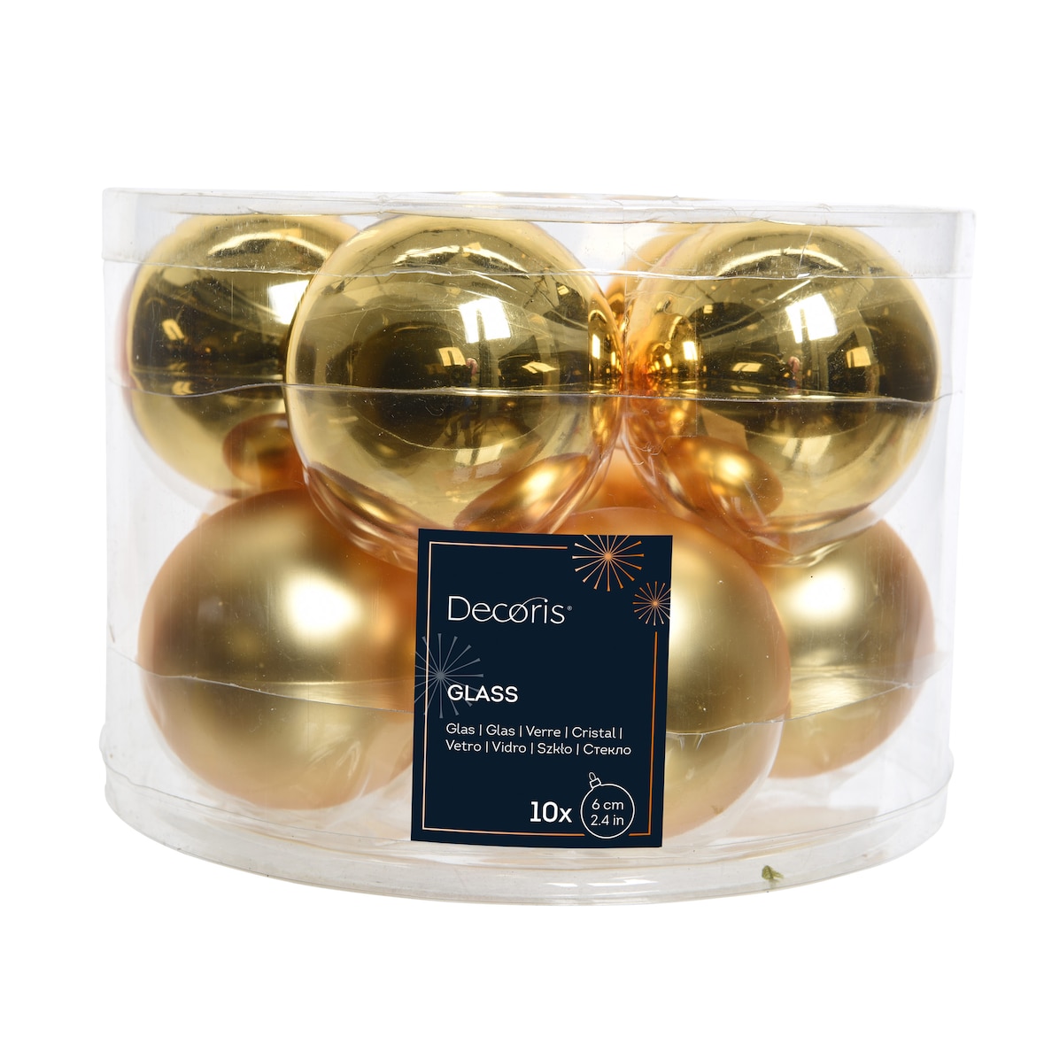 10 Weihnachtskugeln 6cm Glas Christbaumkugeln Weihnachtsbaumkugeln gold