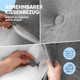thumbnail of Björn&Schiller Rückenkissen grau 140 cm - Lesekissen für Bett und Sofa Rückenpolster für die Wand groß mit waschbarem Bezug