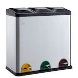 thumbnail of SVITA TC3X20 Pedaalemmer Afvalbak Afvalscheiding RVS (60L) Zilver