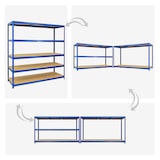 thumbnail of PROREGAL Schwerlastregal Giant Elephant | HxBxT 180x180x60cm | Fachlast 200kg | Blau | Steckregal Lagersystem Stecksystem Regalsystem
