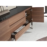 thumbnail of Angel Cerdá  Walnoot dressoir met zwart glazen blad 3060C