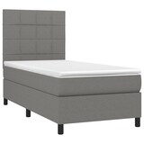 thumbnail of vidaXL Boxspringbett mit Matratze & LED Dunkelgrau 90x200 cm Stoff