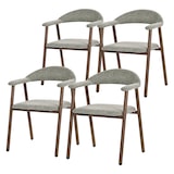 thumbnail of ML-Design Esszimmerstühle 4er Set mit Armlehne, Küchenstühle Grün, Wohnzimmerstühle mit Rückenlehne, Polsterstühle Stahlgestell, Ergonomische Sessel